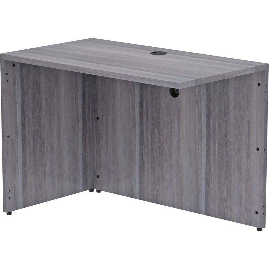 Lorell Essentials Series Return Shell - 29.5" Height x 42" Width x 24" Depth, 1" Thickness Top - Laminate, Weathered Charcoal Table Top - Modesty Panel, Grommet, Durable, Adjustable Floor Guide - 1 Ea. Picture 12