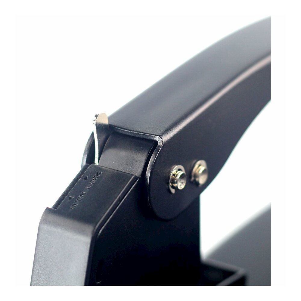 Business Source Adjustable Three-hole Punch - 3 Punch Head(s) - 100 Sheet - Die-cast Metal - 10.2" Width x 10.4" Depth x 6.2" Height - Black. Picture 10