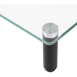 Lorell 4-leg Single-Shelf Monitor Stand - 44 lb Load Capacity - 1 x Shelf(ves) - 3" Height x 22" Width x 8.25" Depth - Desktop - Glass - Clear, Black. Picture 8