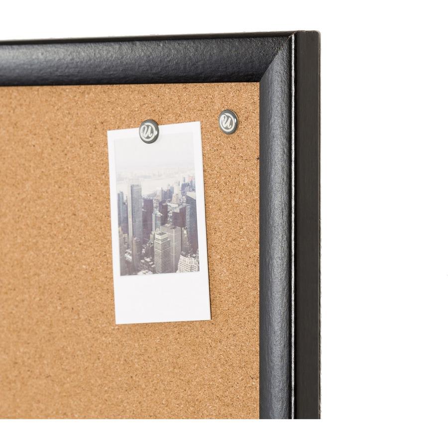 U Brands Cork Bulletin Board - 36" Board Height x 48" Board Width - Natural Cork Surface - Self-healing, Durable, Mounting System, Tackable, Sturdy - Black Wood Frame - 1 Each. Picture 4