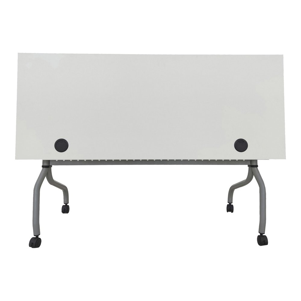 Lorell Flip Top Training Table - White Top - Silver Base - 4 Legs - 23.60" Table Top Length x 60" Table Top Width - 29.50" Height - Assembly Required - Melamine Top Material - 1 Each. Picture 13