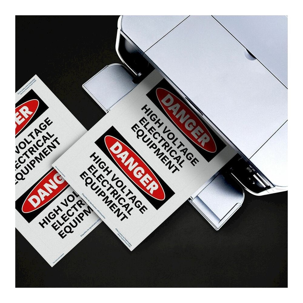 Avery&reg; Reflective Sign Labels - 5" Width x 7" Length - Permanent Adhesive - Rectangle - Laser - Silver - Film - Water Resistant - 2 / Sheet - 10 Total Sheets - 20 Total Label(s) - 1 Pack. Picture 6
