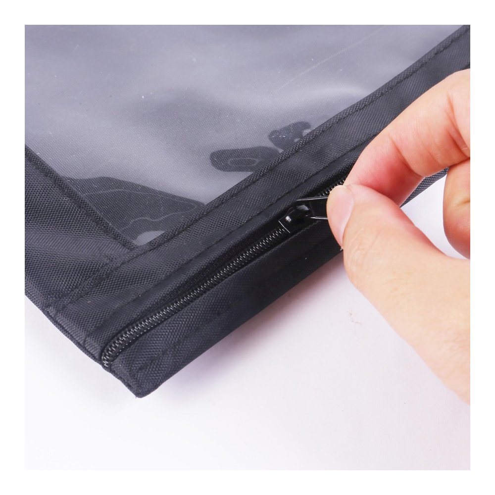 Business Source Binder Pencil Pouch - 10" Height x 7.4" Width - Black - 6 / Pack. Picture 10