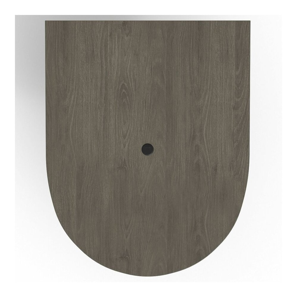 Lorell Prominence 2.0 Half-Racetrack Conference Tabletop - Half Racetrack - 60" Width x 48" Depth x 1.5" Thickness - Band Edge - Material: Particleboard - Finish: Laminate, Gray Elm - Grommet, Cord Ma. Picture 11