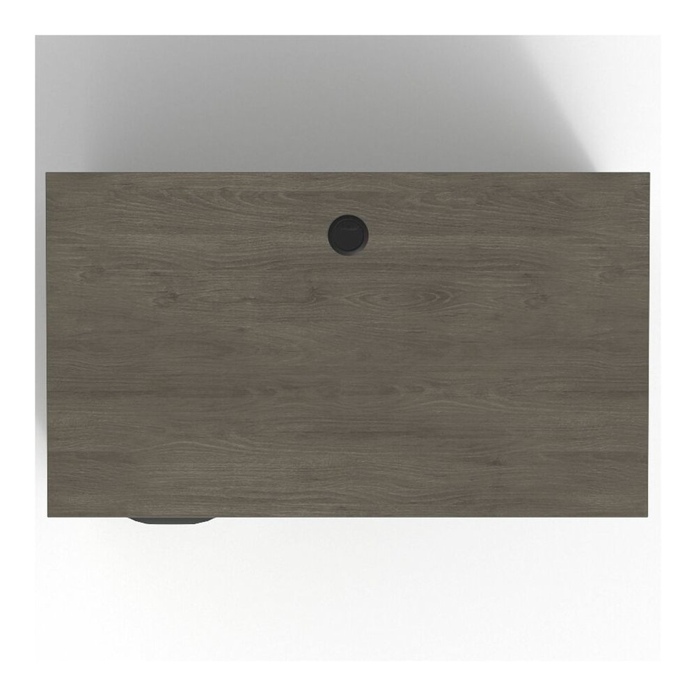Lorell Prominence 2.0 Left Return - Rectangle - 29" Height x 42" Width x 24" Depth, 1" Thickness Top - Total Drawer(s): 2 - Band Edge - Material: Particleboard - Finish: Gray Elm, Thermofused Melamine. Picture 13