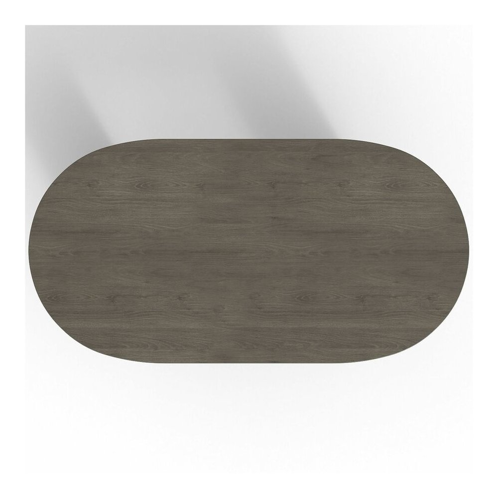 Lorell Prominence 2.0 Racetrack Conference Table - Oval - 29" Height x 72" Width x 36" Depth, 1" Thickness Top - Material: Particleboard - Finish: Gray - Durable, Mar Resistant, Burn Resistant, Impact. Picture 13