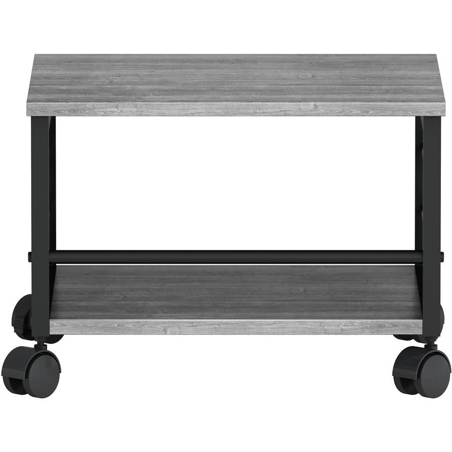 Lorell Underdesk Mobile Machine Stand - 150 lb Load Capacity - 13.20" Height x 18.70" Width x 15.70" Depth - Desk - Powder Coated - Metal, Laminate, Polyvinyl Chloride (PVC) - Charcoal, Black. Picture 5