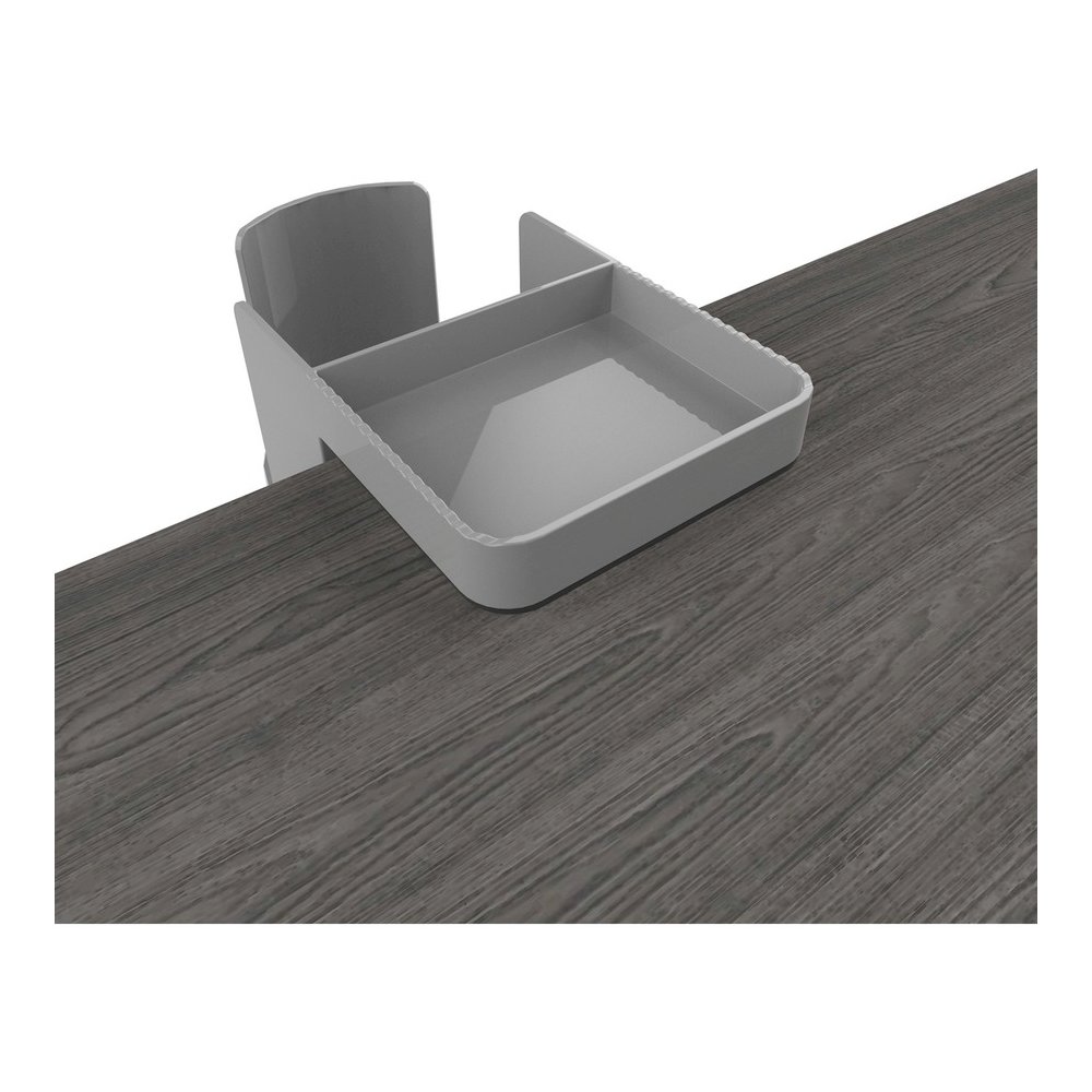 Deflecto Standing Desk Cup Holder - 3.54" Height x 3.94" Width x 7.04" Depth - Cup Holder, Durable, Spill Resistant, Portable, Spring Loaded - Gray - Acrylonitrile Butadiene Styrene (ABS) - 1 Each. Picture 13