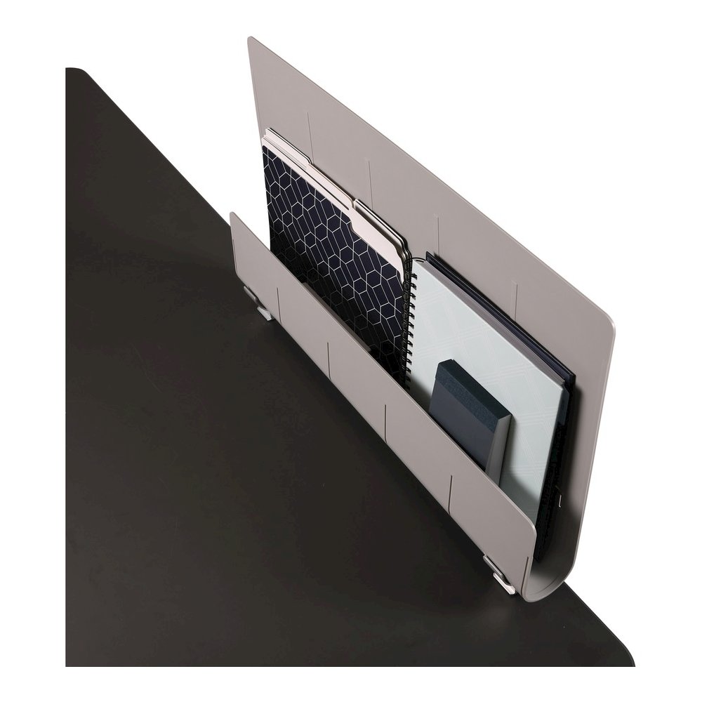 Deflecto Standing Desk Privacy Panel Organizer - 16.35" Height x 24" Width x 2.70" Depth - Gray - Acrylonitrile Butadiene Styrene (ABS) - 1 Each. Picture 13