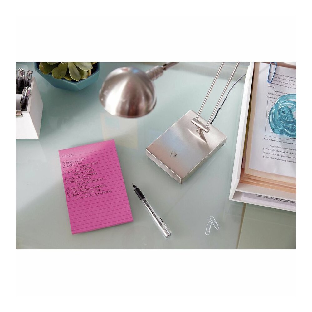 Post-it&reg; Super Sticky Notes - Energy Boost Color Collection - 4" Flag/Note Width x 6" Flag/Note Length - Rectangle - 45 Sheets per Pad - Vital Orange, Tropical Pink, Blue Paradise, Limeade - Stick. Picture 8