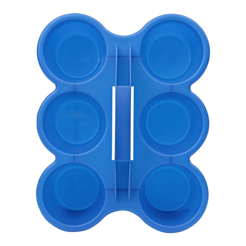 Deflecto Antimicrobial Kids 6 Cup Caddy - 6 Compartment(s) - 5.29" Height x 12.07" Width x 9.55" Depth - Lightweight, Portable, Antimicrobial, Easy to Clean, Handle, Stackable, Mildew Resistant - Blue. Picture 9