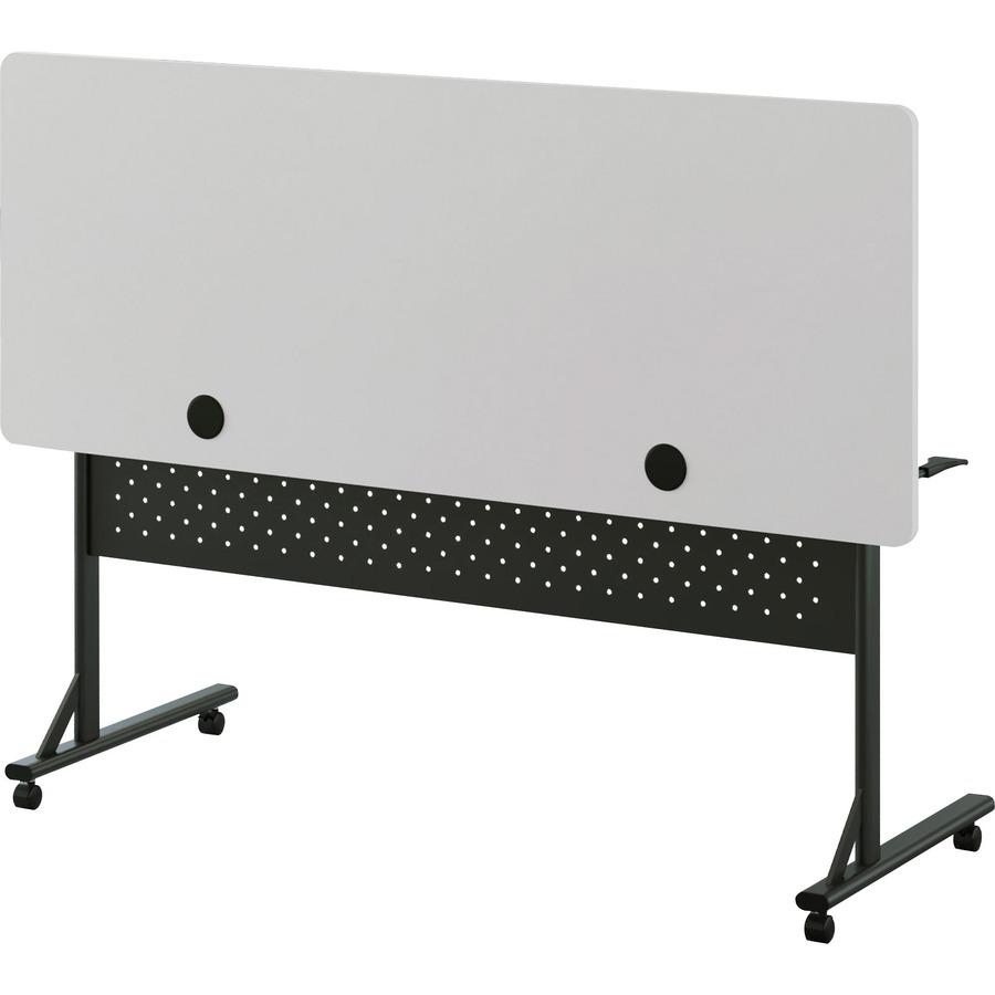 Lorell Shift 2.0 Flip and Nesting Mobile Table - Laminated Rectangle Top - 198 lb Capacity - 60" Table Top Length x 24" Table Top Width x 1" Table Top Thickness - 29.50" Height - Assembly Required - G. Picture 14