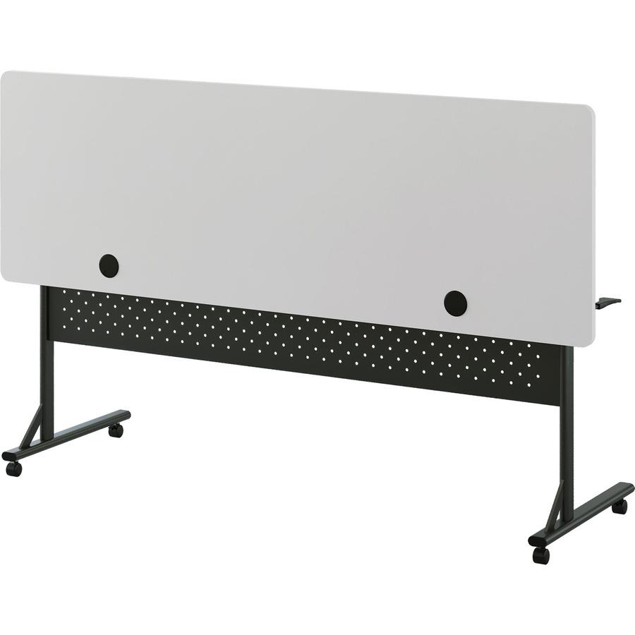Lorell Shift 2.0 Flip and Nesting Mobile Table - Laminated Rectangle Top - 198 lb Capacity - 72" Table Top Length x 24" Table Top Width x 1" Table Top Thickness - 29.50" Height - Assembly Required - G. Picture 12