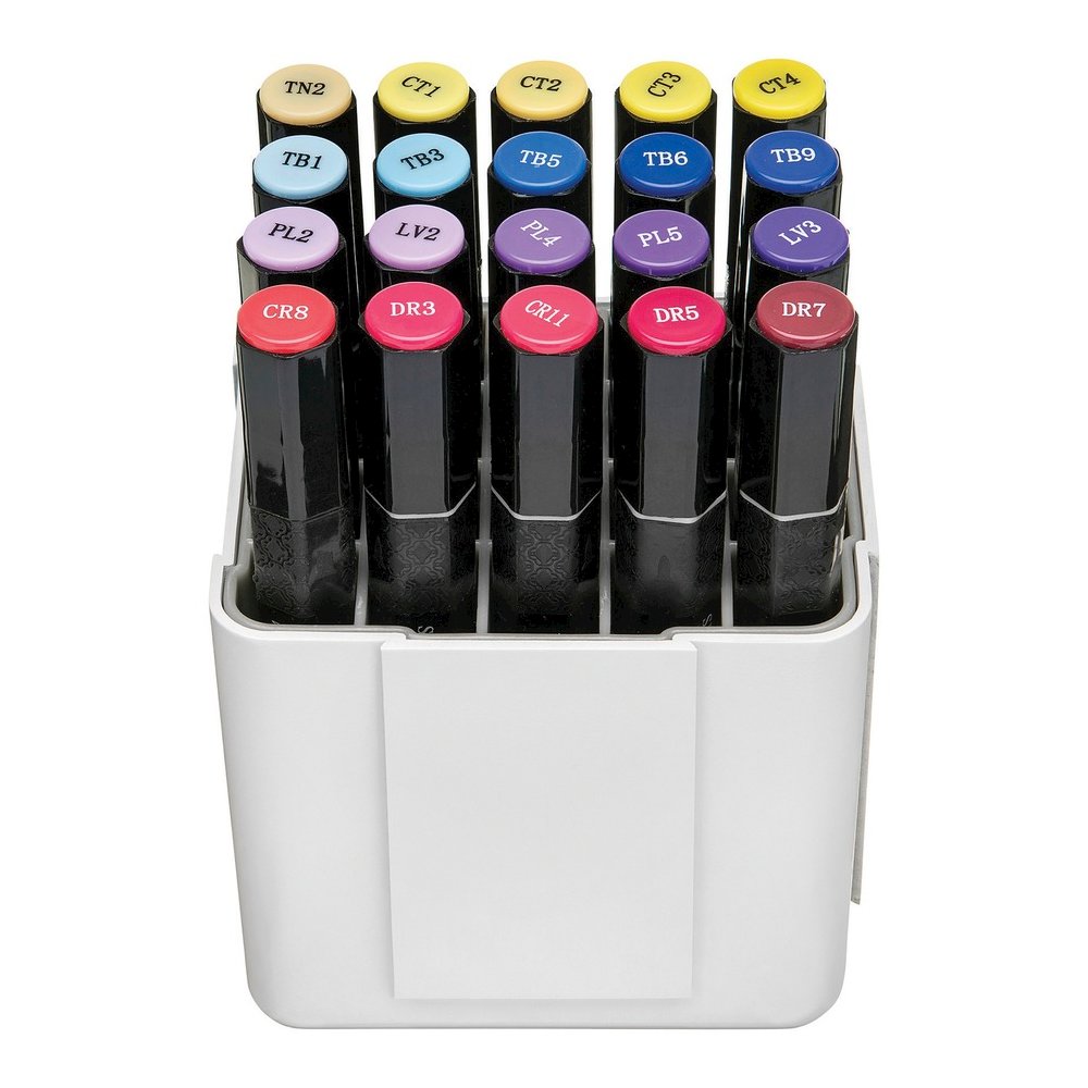 Deflecto Interlocking Marker Organizer - 4.30" Height x 4.40" Width x 3.40" Depth - Desktop - Portable, Stackable - White - Acrylonitrile Butadiene Styrene (ABS) - 1 Each. Picture 12