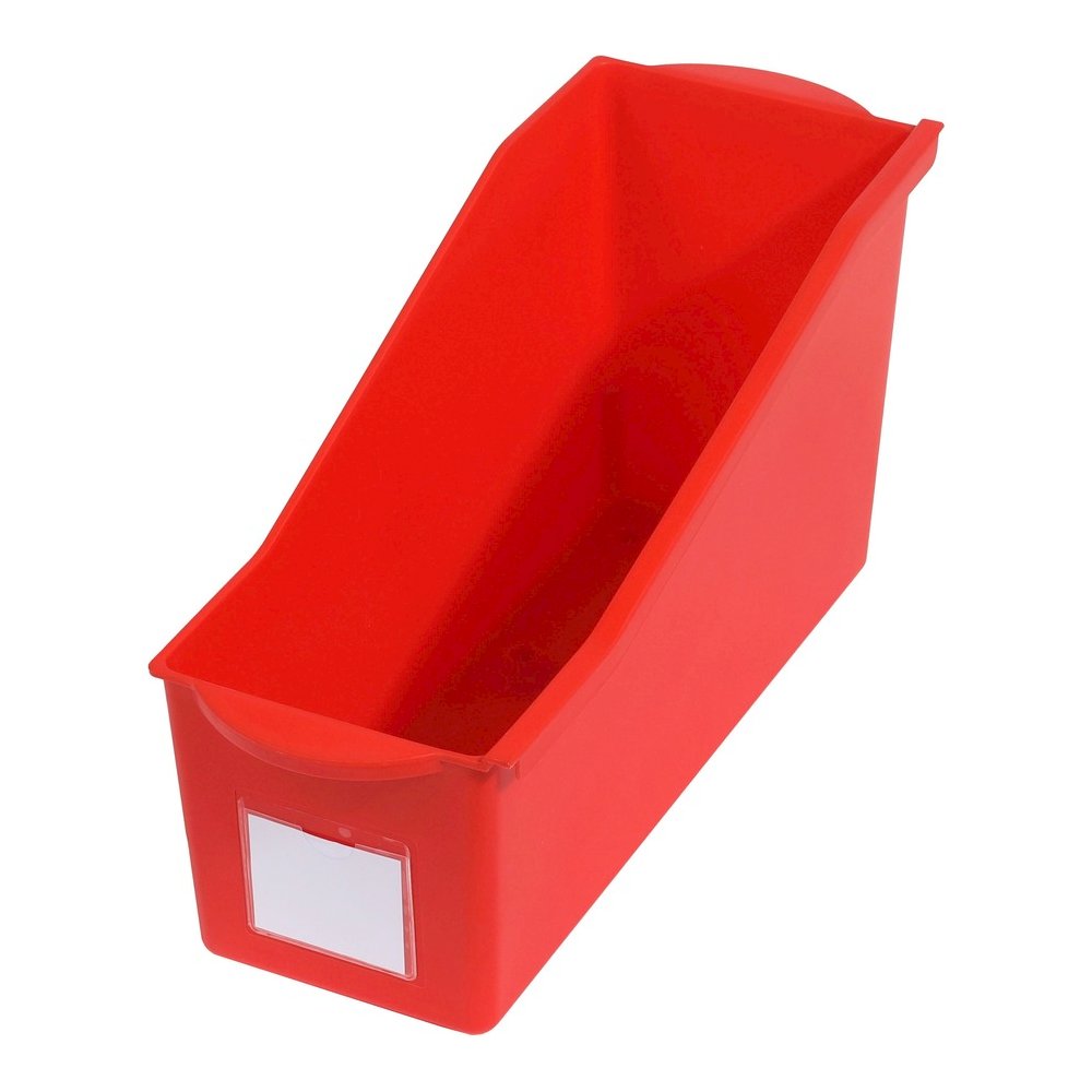 Deflecto Antimicrobial Kids Book Bin - 7.35" Height x 14.20" Width x 5.34" Depth - Antimicrobial, Lightweight, Portable, Mold Resistant, Mildew Resistant, Stackable, Handle - Red - Polypropylene - 1 E. Picture 9