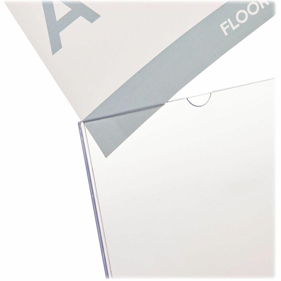 Deflecto Superior Image Slanted Sign Holders - 8.5" Width x 11" Height x 3.5" Depth - L-shaped Shape - Top Loading, Durable - Polystyrene - Clear - 12 / Carton. Picture 8