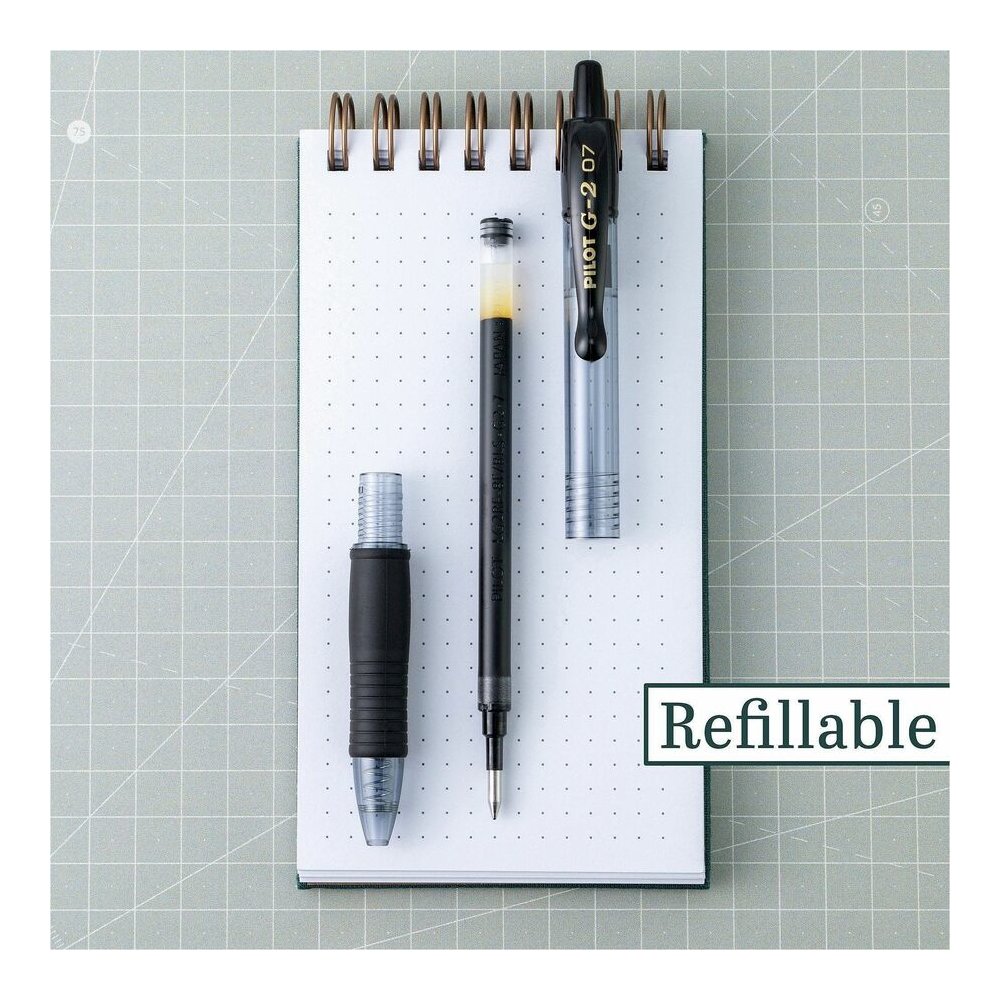 Pilot Premium Gel Ink Retractable Pen - Refillable - Retractable - Assorted Ink - Liquid Gel Ink - Writing - 10 / Pack. Picture 10