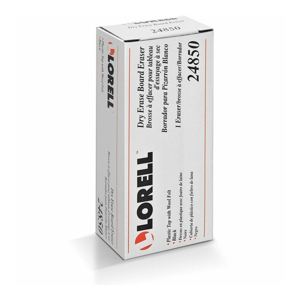 Lorell Dry-Erase Board Erasers - Black - 12 / Box. Picture 9