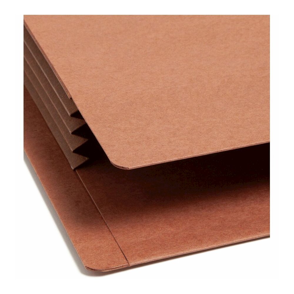 Smead TUFF Straight Tab Cut Legal Yes File Pocket - 8 1/2" x 14" - 3 1/2" Expansion - 16.5 pt. - 2 Plys - Redrope - Rip Resistant, Tear Resistant, Reinforced Tab, Heavyweight Cover - 30% Recycled - 10. Picture 11