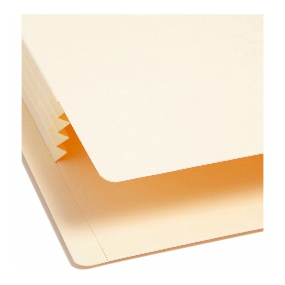 Smead Straight Tab Cut Legal Recycled File Pocket - 8 1/2" x 14" - 3 1/2" Expansion - 2 Plys - Manila - Tear Proof - 10% Recycled - 25 / Box. Picture 10