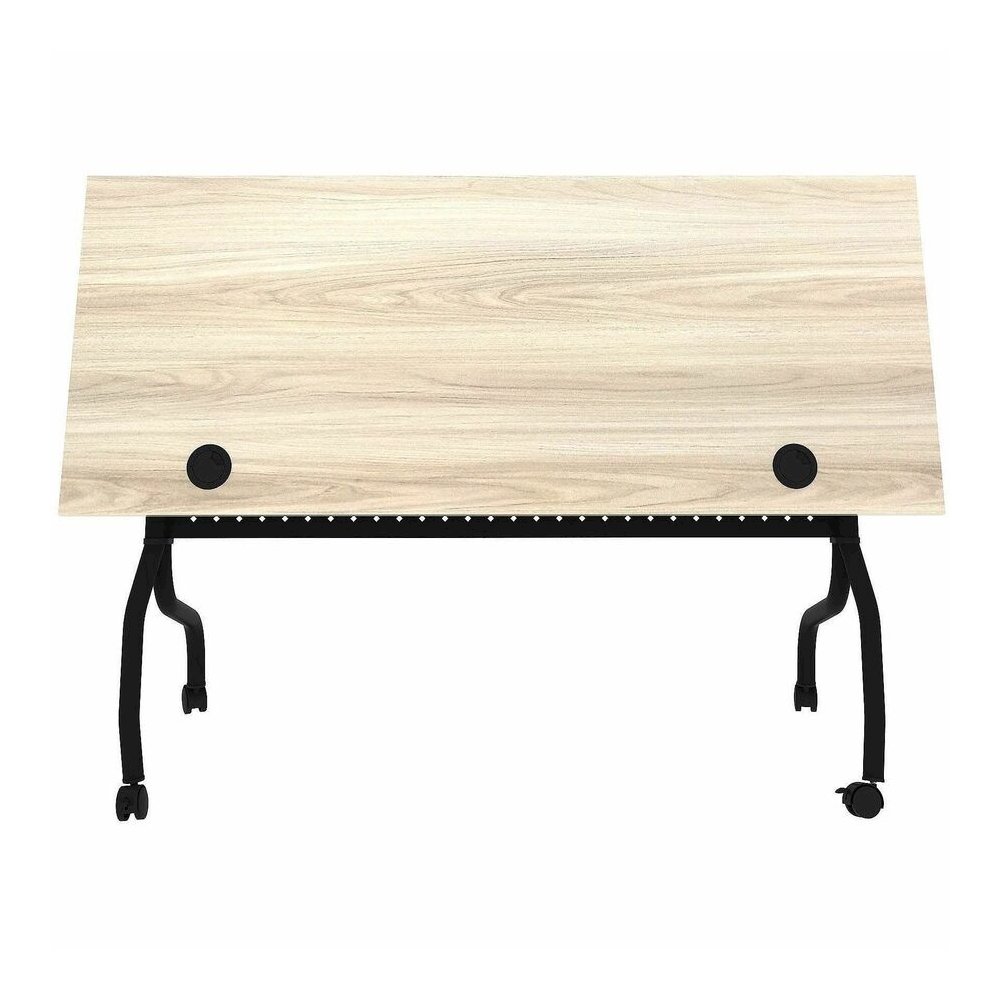 Lorell Modern Elm/Black Flip-Up Training Tables - Melamine Top - Black Four Leg Base - 4 Legs - 60" Table Top Width x 23.60" Table Top Depth - 29.50" Height - Training - Assembly Required - Modern Elm. Picture 16