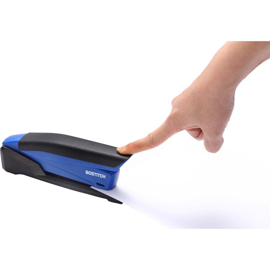 Bostitch InPower Spring-Powered Antimicrobial Desktop Stapler - Staples Upto 20 Sheet - Holds Upto 210 Staple - Full Strip - 4.50" Throat Depth - Blue - Rubber - 1 Each. Picture 10