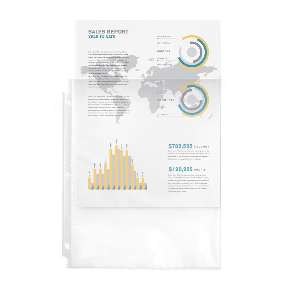 Avery&reg; Economy-Weight Sheet Protectors - For Letter 8 1/2" x 11" Sheet - Rectangular - Semi Clear - Polypropylene - 100 / Box. Picture 3