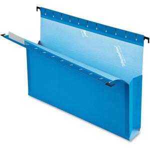 Pendaflex SureHook Letter Recycled Hanging Folder - 8 1/2" x 11" - 3" Expansion - Blue - Slip Resistant, Durable - 10% Recycled - 25 / Box. Picture 2