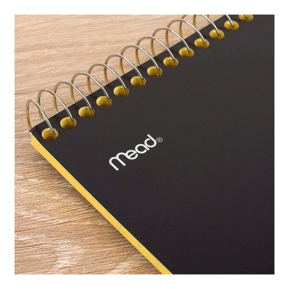 Mead Premium Wirebound Legal Pads - 70 Sheets - Spiral - 20 lb Basis Weight - 8 1/2" x 11 3/4" Sheet Size - Canary Paper - Navy Board Cover - Heavyweight, Micro Perforated, Spiral Lock, Stiff-back - 1. Picture 8