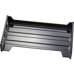 Officemate Side-Loading Desk Tray, Legal - 2.8" Height x 16.3" Width x 9" DepthDesktop - Stackable, Durable, Non-stick, Carrying Handle, Portable - Black - Plastic - 1 Each. Picture 2