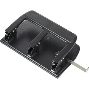 Officemate Heavy-duty 3-hole Punch with Padded Handle - 3 Punch Head(s) - 40 Sheet of 20lb Paper - 9/32" Punch Size - Silver. Picture 7