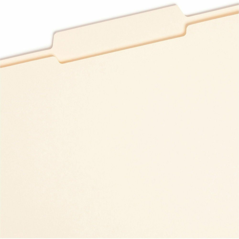 Smead 2/5 Tab Cut Letter Recycled Top Tab File Folder - 8 1/2" x 11" - 3/4" Expansion - Top Tab Location - Right of Center Tab Position - 11 pt. - 2 Plys - Manila - Rounded Corner, Durable, Reinforced. Picture 7