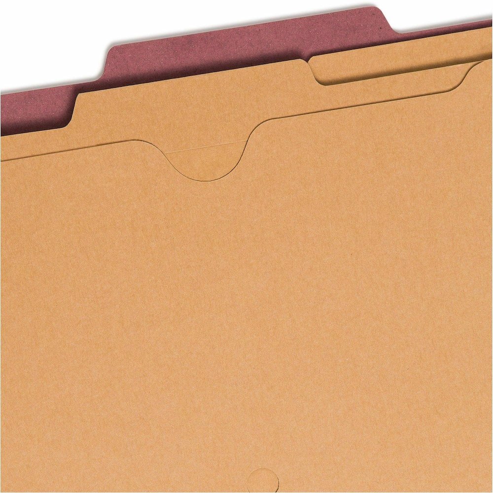 Smead SafeSHIELD 2/5 Tab Cut Letter Recycled Classification Folder - 8 1/2" x 11" - 2" Expansion - 2 x 2S Fastener - 2" for Folder - 2 Pocket - Top Tab Location - Right of Center Tab Position - 2 Divi. Picture 11