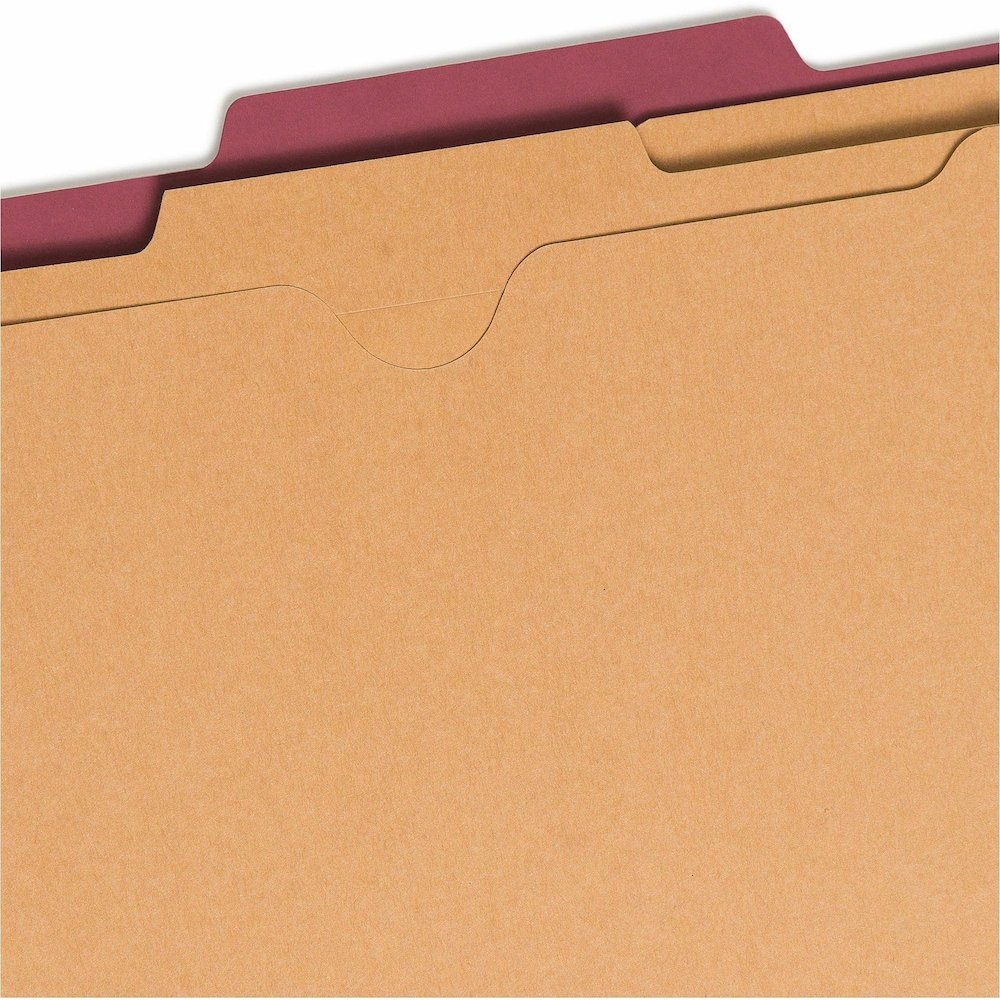 Smead SafeSHIELD 2/5 Tab Cut Letter Recycled Classification Folder - 8 1/2" x 11" - 2" Expansion - 2 x 2S Fastener - 2" for Folder - 2 Pocket - Top Tab Location - Right of Center Tab Position - 2 Divi. Picture 11