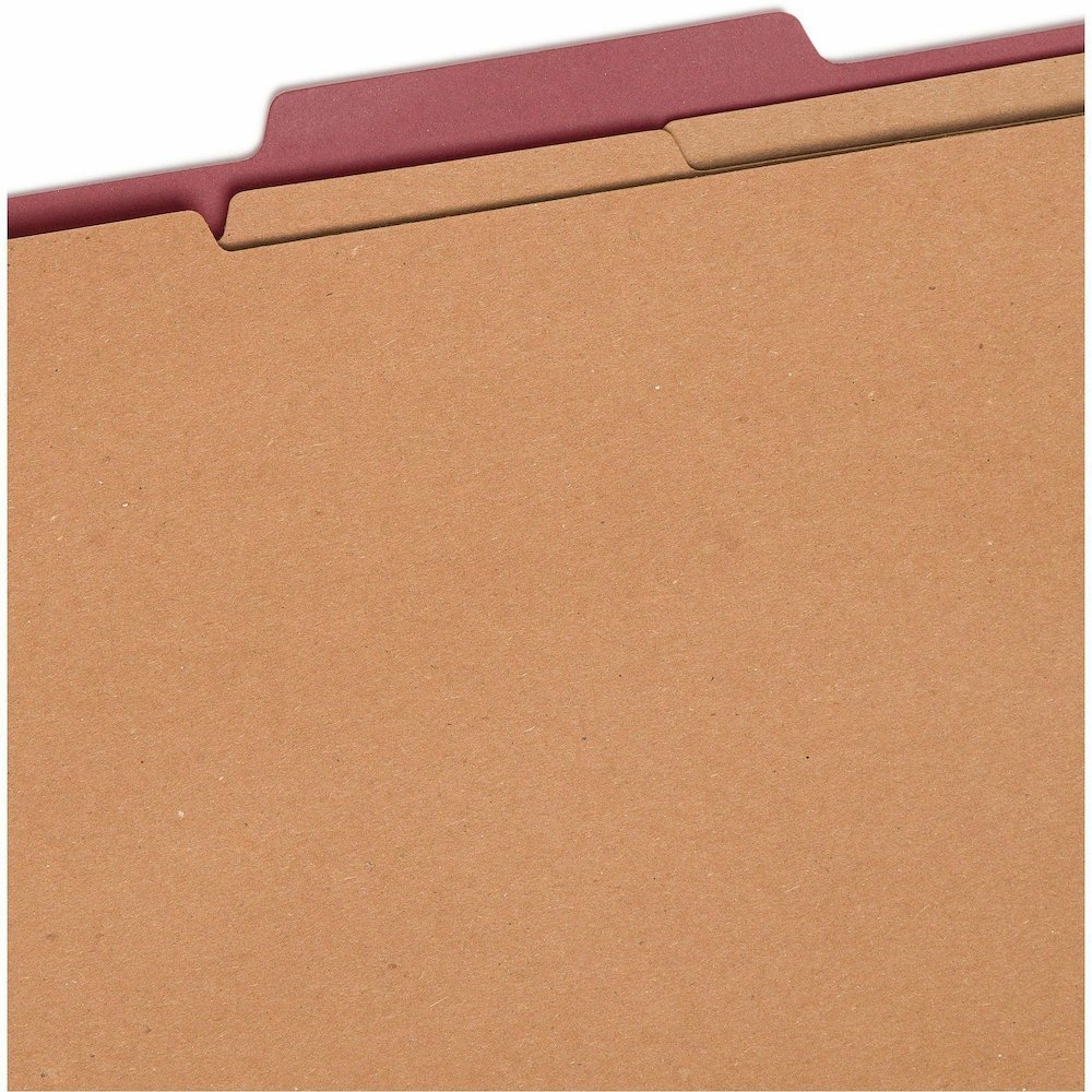Smead SafeSHIELD 2/5 Tab Cut Letter Recycled Classification Folder - 8 1/2" x 11" - 3" Expansion - 2 x 2S Fastener - 2" for Folder - Top Tab Location - Right of Center Tab Position - 3 Divider - 25 pt. Picture 12