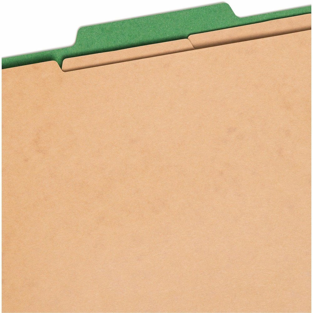 Smead SafeSHIELD 2/5 Tab Cut Letter Recycled Classification Folder - 8 1/2" x 11" - 3" Expansion - 2 x 2S Fastener - 2" for Folder - Top Tab Location - Right of Center Tab Position - 3 Divider - 25 pt. Picture 10