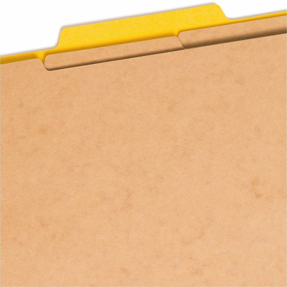 Smead SafeSHIELD 2/5 Tab Cut Letter Recycled Classification Folder - 8 1/2" x 11" - 3" Expansion - 2 x 2S Fastener - 2" for Folder - Top Tab Location - Right of Center Tab Position - 3 Divider - 25 pt. Picture 11