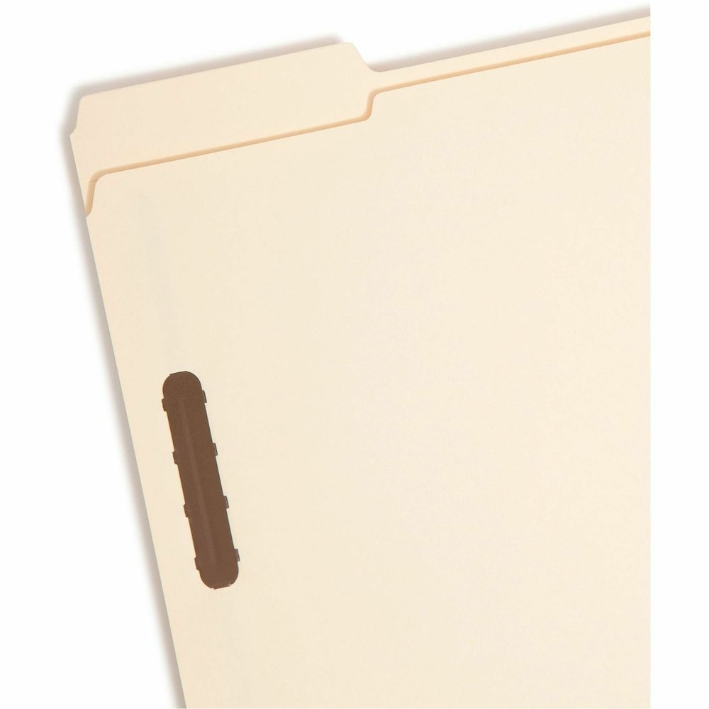 Smead 1/3 Tab Cut Letter Recycled Fastener Folder - 8 1/2" x 11" - 3/4" Expansion - 2 x 2K Fastener - 2" for Folder - Top Tab Location - Assorted Tab Position - 11 pt. - 2 Plys - Manila - Reinforced T. Picture 12