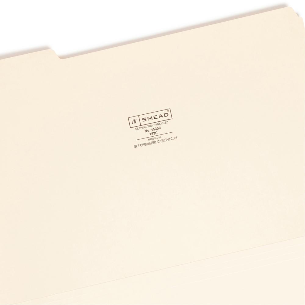 Smead 1/3 Tab Cut Legal Recycled Top Tab File Folder - 8 1/2" x 14" - 3/4" Expansion - Top Tab Location - Assorted Tab Position - 11 pt. - 1 Plys - Manila - 10% Recycled - 100 / Box. Picture 7