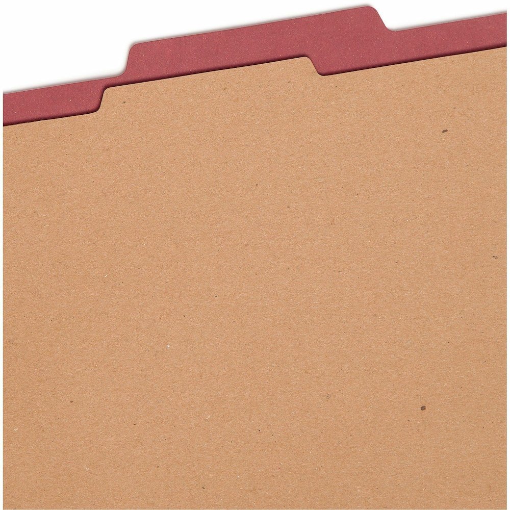 Smead SafeSHIELD 2/5 Tab Cut Legal Recycled Classification Folder - 8 1/2" x 14" - 2" Expansion - 2 x 2S Fastener - 2" for Folder - Top Tab Location - Right of Center Tab Position - 1 Divider - 25 pt.. Picture 8