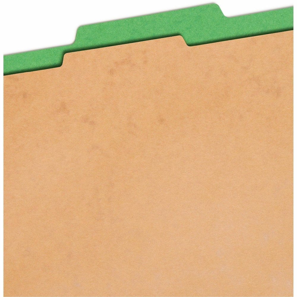 Smead SafeSHIELD 2/5 Tab Cut Legal Recycled Classification Folder - 8 1/2" x 14" - 2" Expansion - 2 x 2S Fastener - 2" for Folder - Top Tab Location - Right of Center Tab Position - 1 Divider - 25 pt.. Picture 9