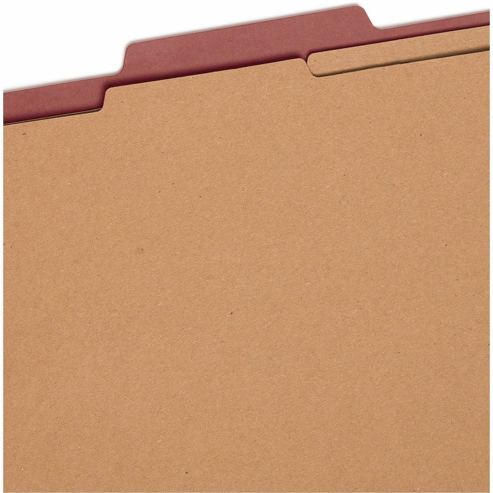 Smead SafeSHIELD 2/5 Tab Cut Legal Recycled Classification Folder - 8 1/2" x 14" - 2" Expansion - 2 x 2S Fastener - 2" for Folder - Top Tab Location - Right of Center Tab Position - 2 Divider - 25 pt.. Picture 9