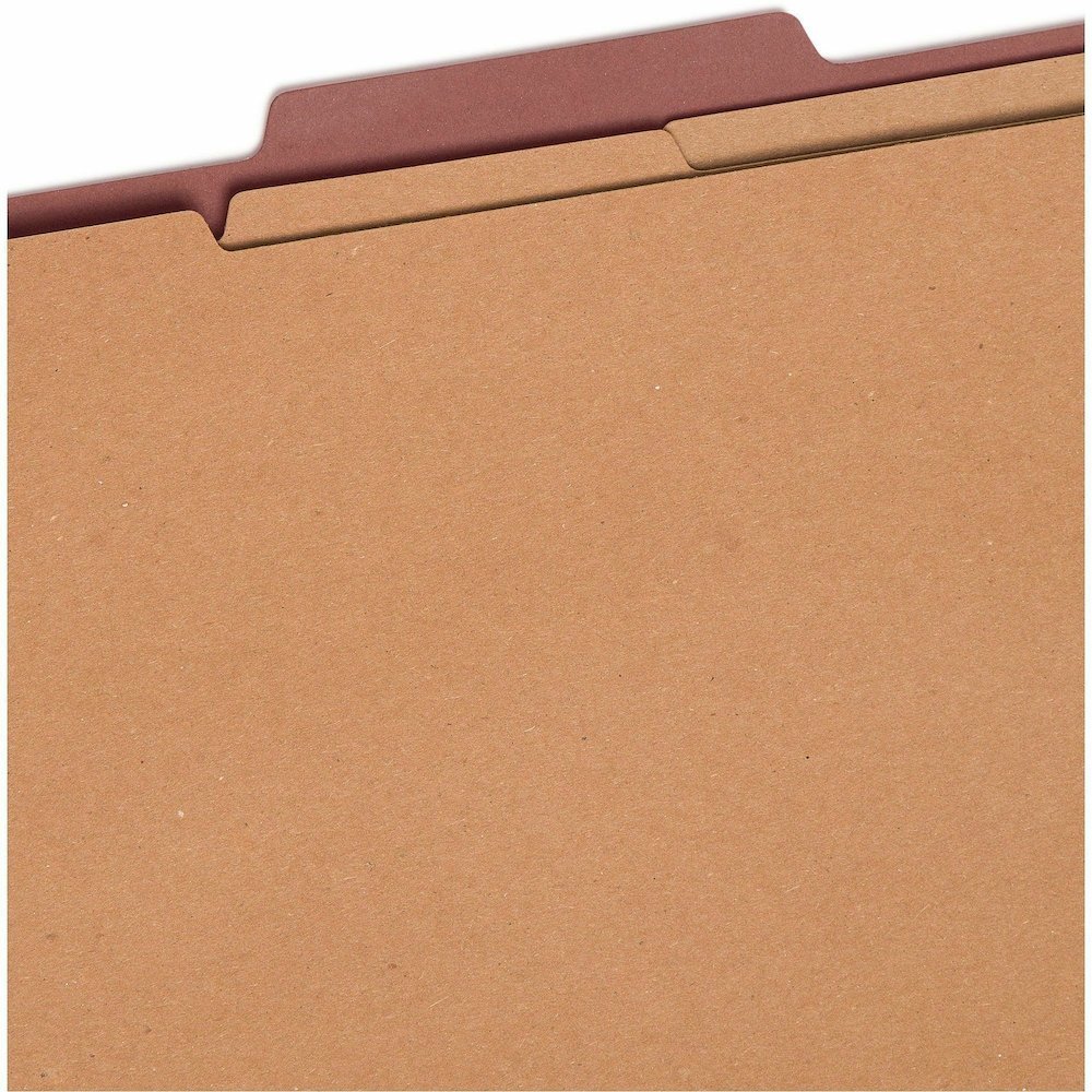 Smead SafeSHIELD 2/5 Tab Cut Legal Recycled Classification Folder - 8 1/2" x 14" - 3" Expansion - 2 x 2S Fastener - 2" for Folder - Top Tab Location - Right of Center Tab Position - 3 Divider - 25 pt.. Picture 11