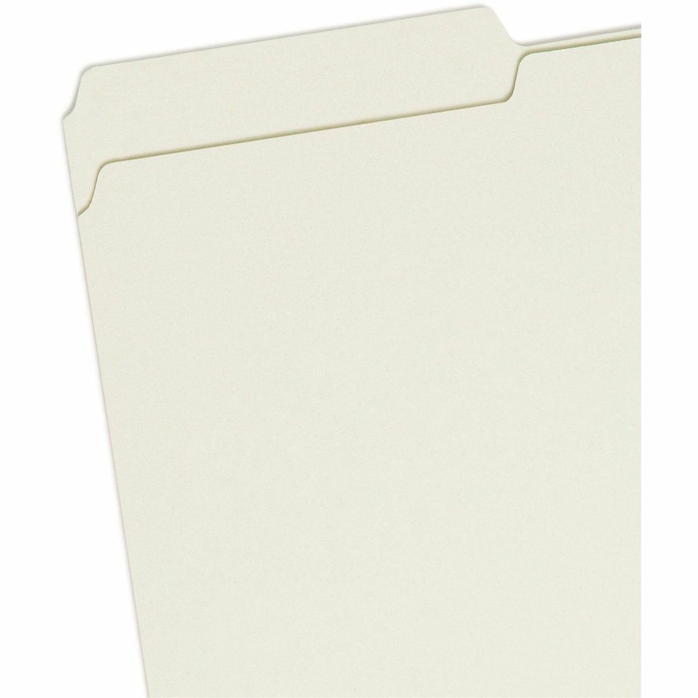 Smead 1/3 Tab Cut Legal Recycled Fastener Folder - 8 1/2" x 14" - 3" Expansion - 2 x 2S Fastener - 2" for Folder - Top Tab Location - Assorted Tab Position - 25 pt. - Pressboard - Gray, Green - Tear R. Picture 7