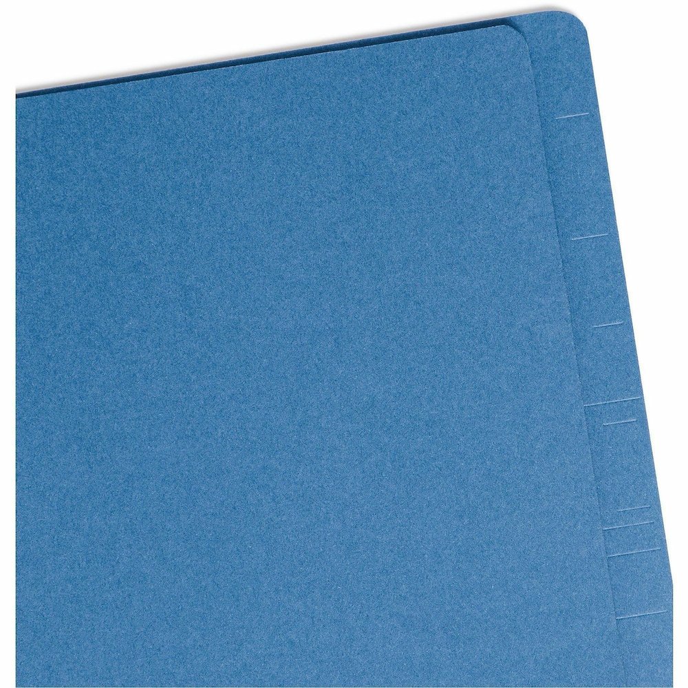 Smead Straight Tab Cut Letter Recycled Classification Folder - 8 1/2" x 11" - 2" Expansion - 2 x 2S Fastener - 2" for Folder - End Tab Location - 2 Divider - 25 pt. - Pressboard - Dark Blue - 100% Rec. Picture 7