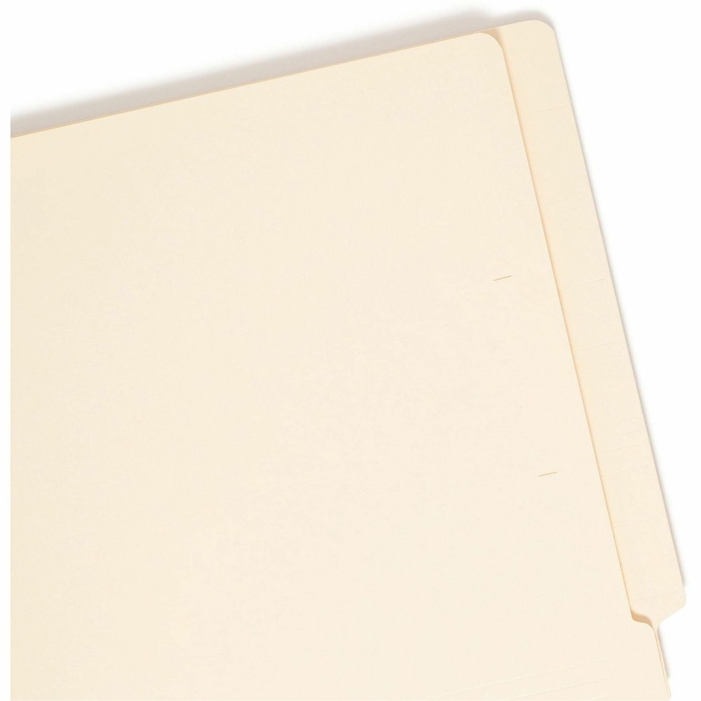 Smead Straight Tab Cut Legal Recycled End Tab File Folder - 8 1/2" x 14" - 3/4" Expansion - 11 pt. - 2 Plys - Manila - Reinforced Tab, Embossed - 10% Recycled - 100 / Box. Picture 9