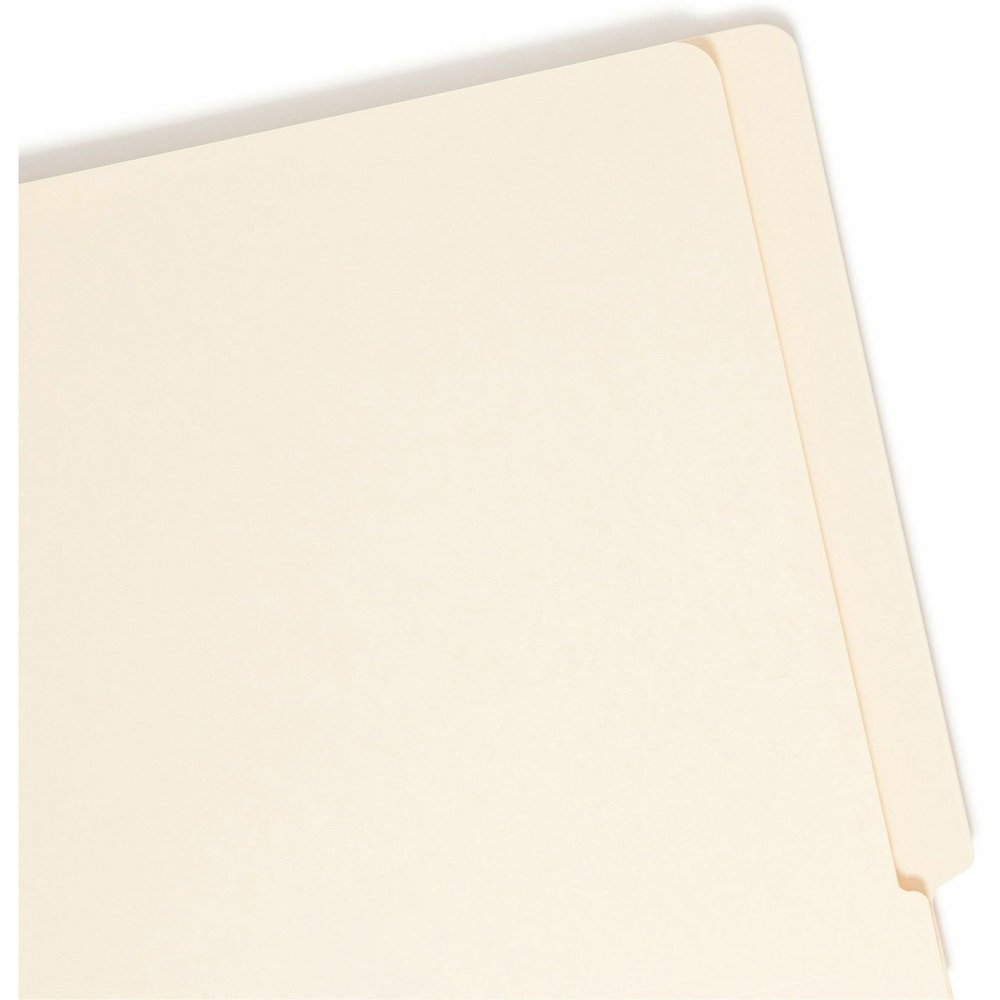 Smead Straight Tab Cut Letter Recycled Fastener Folder - 8 1/2" x 11" - 3/4" Expansion - 1 x 2B Fastener - 2" for Folder - End Tab Location - 11 pt. - 2 Plys - Manila - Reinforced Tab, Embossed - 10% . Picture 8