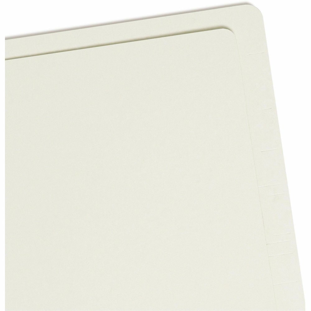 Smead Letter Recycled Fastener Folder - 8 1/2" x 11" - 1" Expansion - 2 x 2S Fastener - 2" for Folder - End Tab Location - 25 pt. - Pressboard - Gray, Green - Heavy Duty, Rounded Corner, Tear Resistan. Picture 7