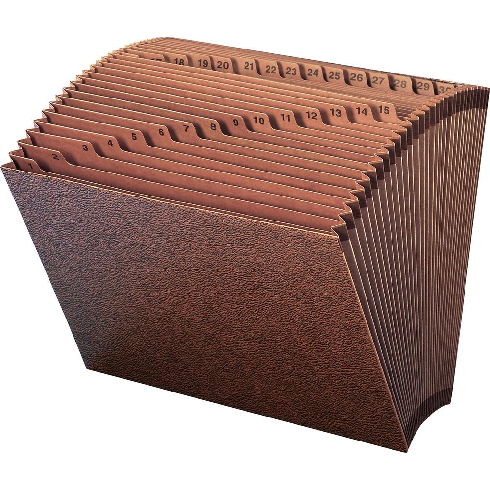 Smead TUFF Letter Recycled Expanding File - 8 1/2" x 11" - 7/8" Expansion - 31 Pocket - Redrope - Reinforced Gusset - 30% Recycled - 1 Each. Picture 10