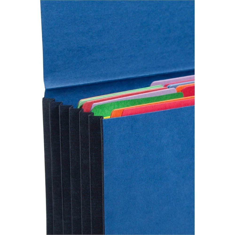 Smead Letter Recycled File Wallet - 8 1/2" x 11" - 5 1/4" Expansion - Navy - Elastic Closure, Reinforced Gusset, Tear Resistant - 10% Recycled - 1 Each. Picture 14